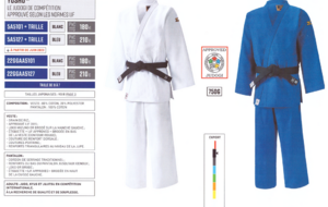 Mizuno Yusho IJF - Judogi Compétition "750g" approuvé IJF - 140 cm à 200 cm (Blanc/Bleu)