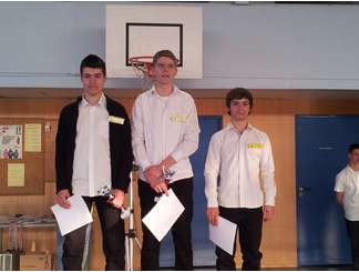 Cédric sur le podium de la coupe jeunes cadets lors du championnat départemental 2012